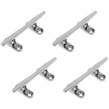 

4 Pieces 100Mm Marine Boat Line Rope Dock Deck Cleat Open Base Mooring Accessories Strong Corrosion Resistance Durable