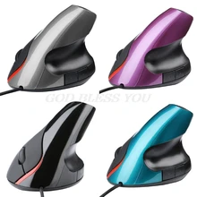 Design ergonômico usb vertical óptico mouse pulso cura para computador portátil transporte da gota