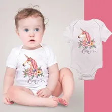 Европейский и американский Летний комбинезон для сна детские комбинезоны для младенцев Одежда для ползания Единорог Один напечатанный ползая одежда