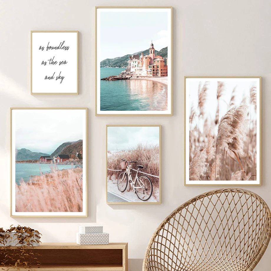 Hungary Budapest Bridge Reed Bike Sea Nordic Wall Art Canvas Painting Posters And Prints Pictures For Living Room Interior Decor