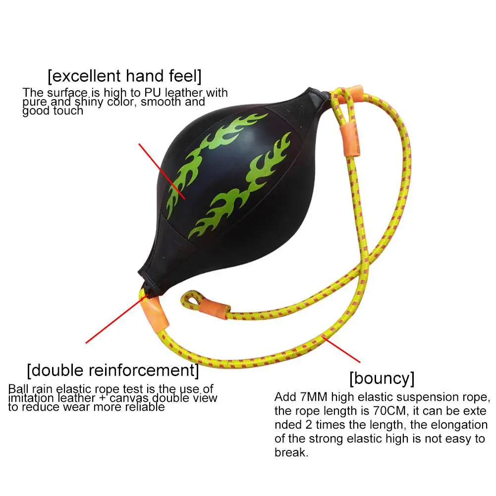 Quality Faux Leather Punching Ball Pear Boxing Bag Inflatable-Reflex Speed Balls Fitness Training Double End Boxing Speed Ball