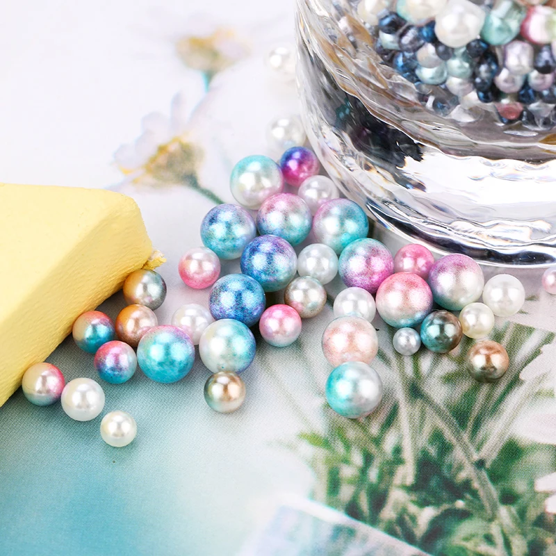 Mixed Size ABS Round Imitation Pearls Magic ColorNo Hole Garment Beads Shoes Sewing Accessories DIY Pearls For Jewellery Making