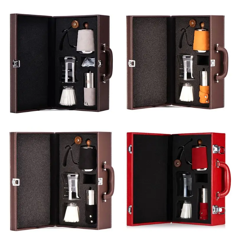 

3pcs/set filter pot +coffee grinder+drip kettle +20pcs filter paper for travel