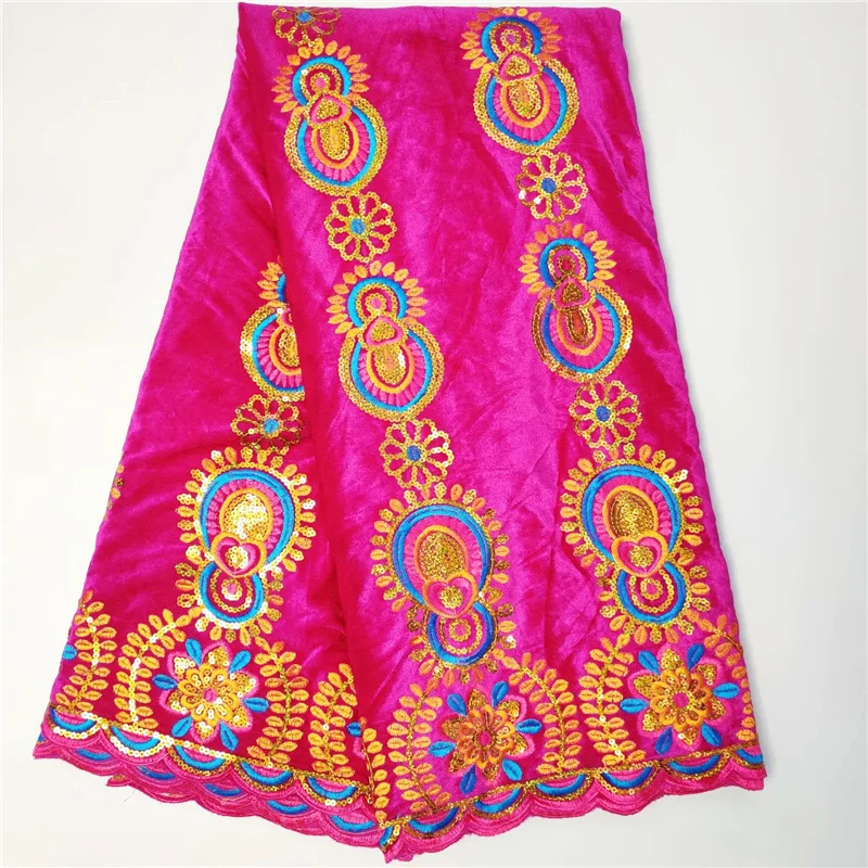 African lace fabric high quality Luxury Silk Velvet Fabric