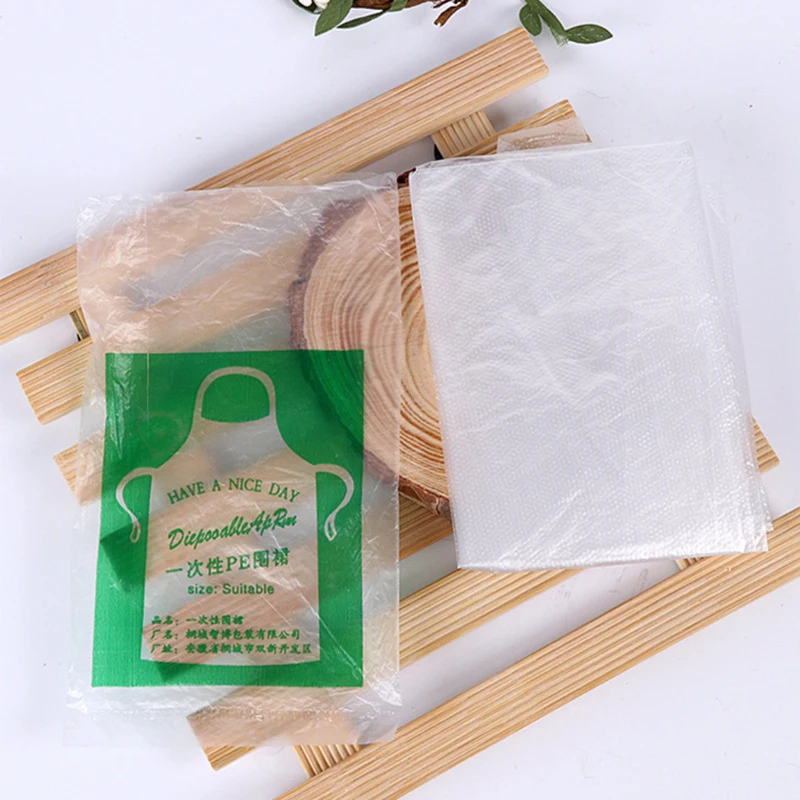 25PCS Thicken Disposable Apron Adult Kids Plastic Waterproof Oil-proof Clothes Kitchen Hairdresser Woman Barbecue Baking Party