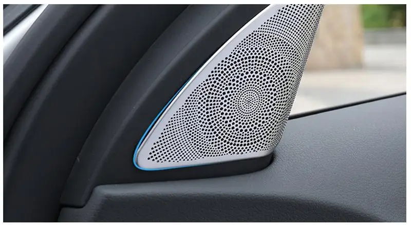 Car styling Audio Speaker Rear Door Loudspeaker Trim Covers Stickers For Audi A4 B8 stainless steel Interior auto Accessories