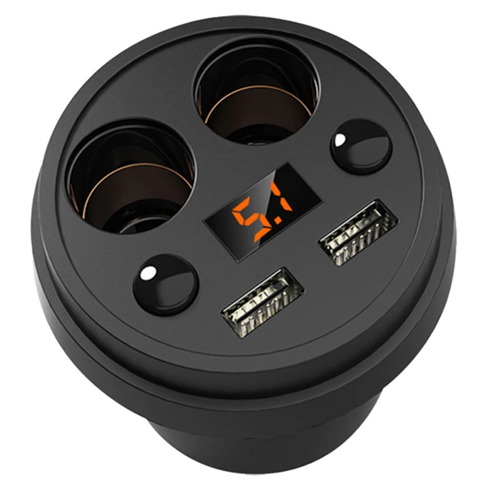 Quelima гнездо автомобильного зарядного устройства Dual USB быстрые зарядные устройства автомобильный адаптер с двумя автомобильными прикуривателями Зажигалка на электропитании цифровой дисплей