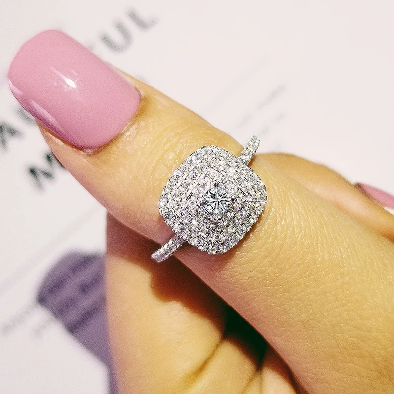 Женское кольцо из серебра 925 пробы с фианитом|ring jewelry|luxury ringaaa zirconia |