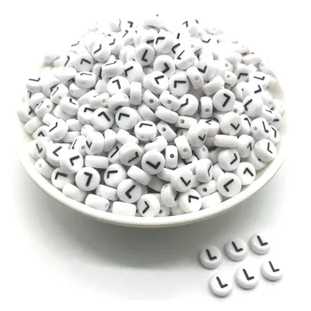 

100pcs 4x7mm round letters 26 letters beads peach heart-shaped spacer beads making jewelry necklace bracelet #L