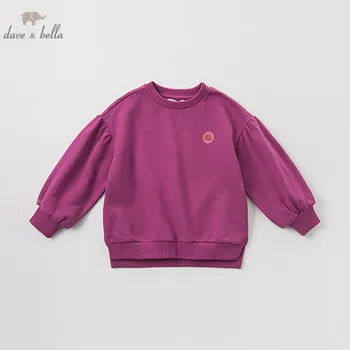 

DBK11209 dave bella winter 5Y-13Y kids clothes children sweet solid T-shirt girls high quality fashion tees