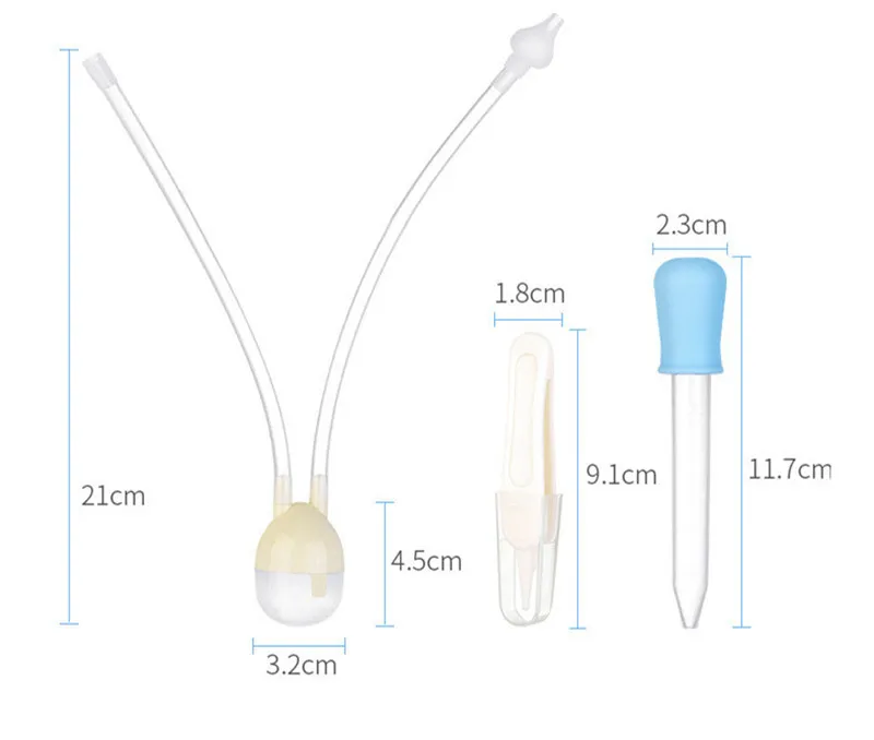 3 шт./компл. для младенцев, безопасная для прочистки носа у новорождённых детей вакуумный отсасывающий носовой аспиратор комплект Младенцы медицинская капельница аксессуары по уходу за ребенком