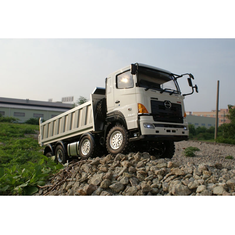 LESU 1/14 RC Hino700 8x8 металлический корпус гидравлический самосвал замок