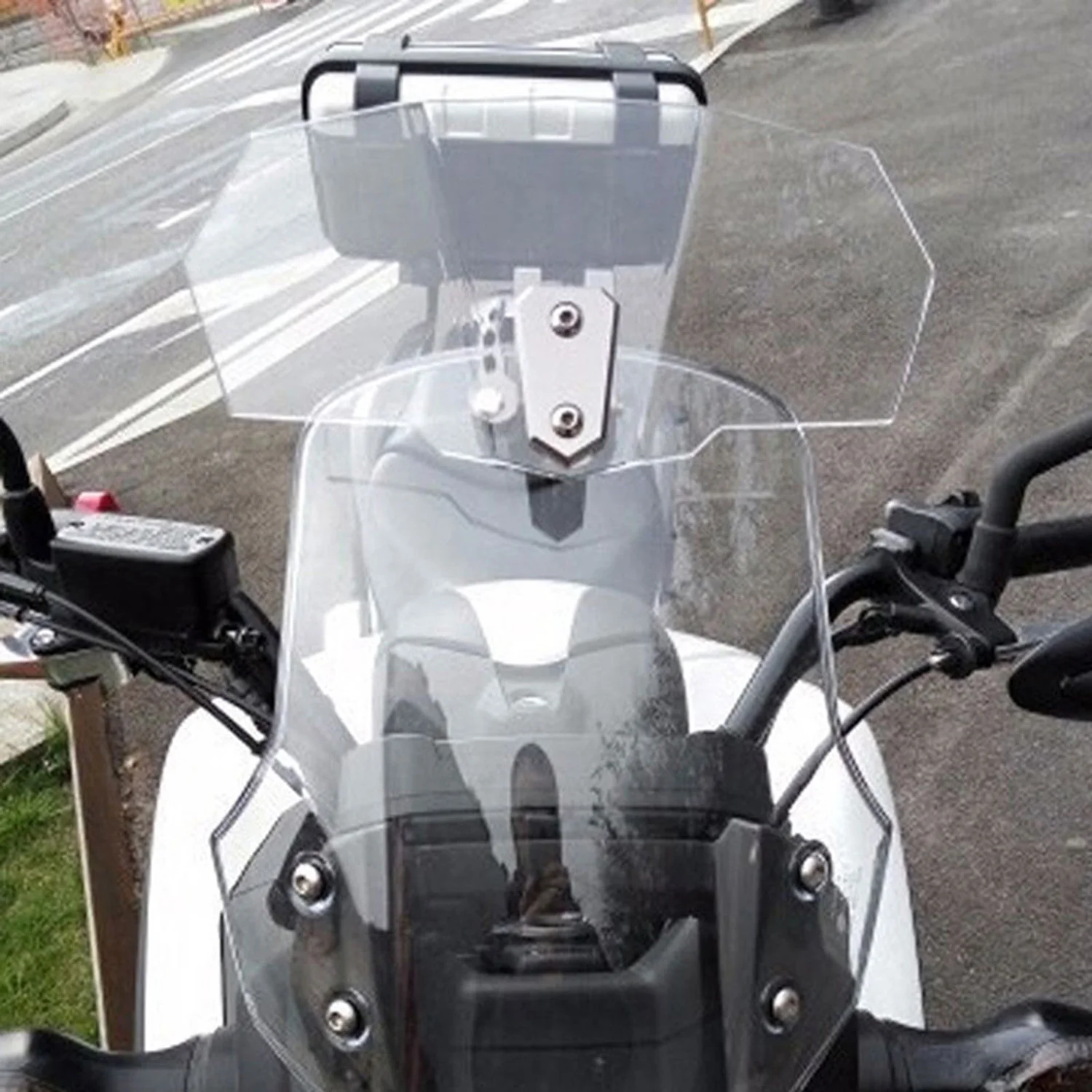 

New Acrylic Clip On Windshield Extension Spoiler Wind Deflector For Motorcycle