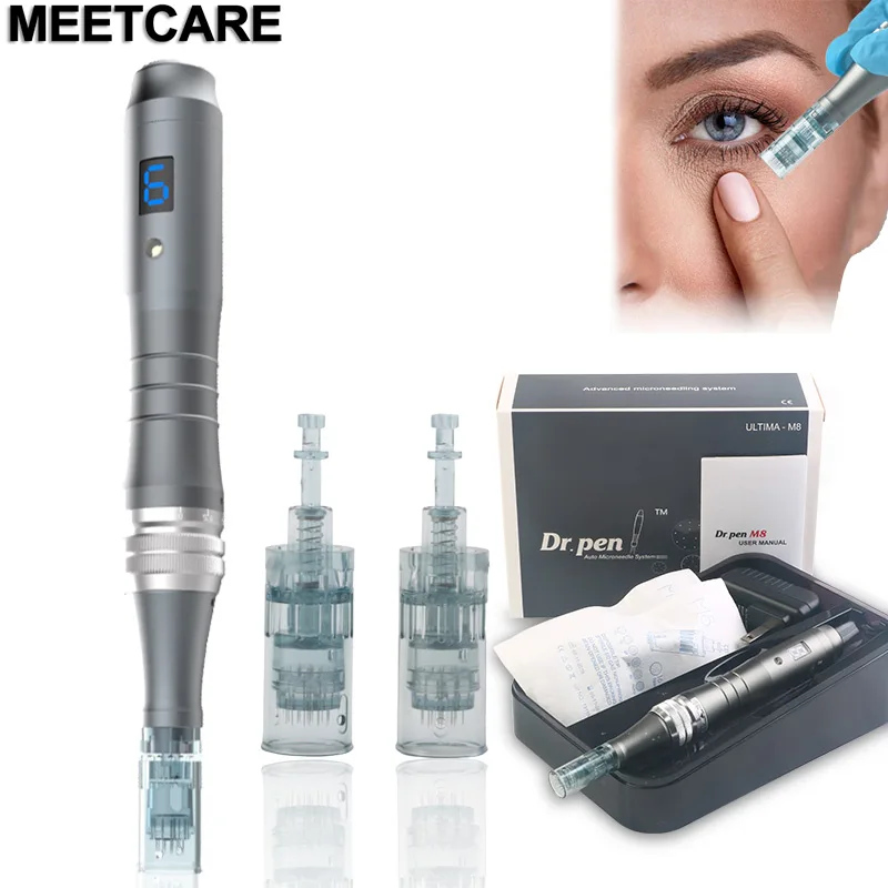 M8 микро иглы Dr.pen Электрический микроиглы цифровой Дерма ручка 6 уровней для ухода