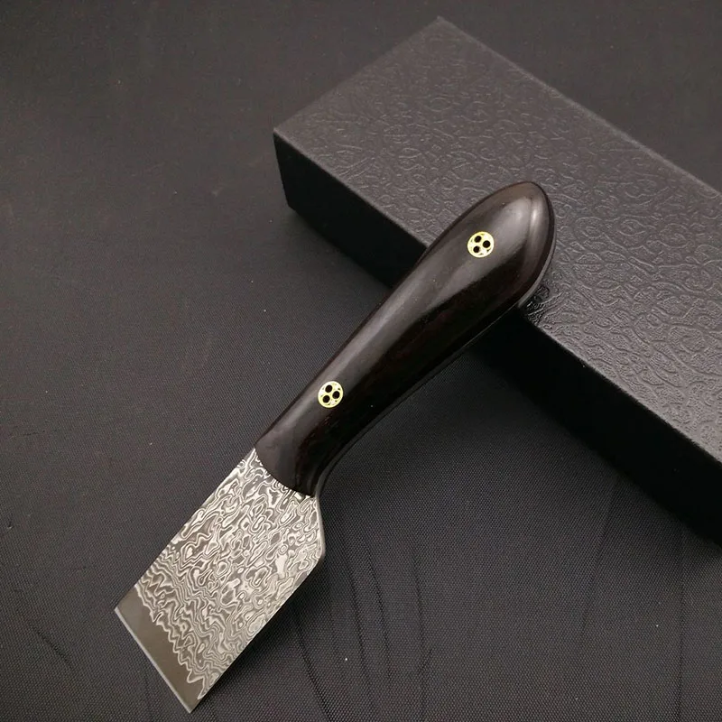 Baver Damascus Blade Cutting Knife Leather Craft Ebony Wooden Handel Skiver Cutter Tools | Дом и сад