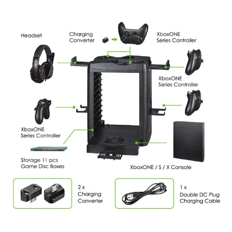 Многофункциональный кронштейн для охлаждения Подставка для зарядки стойка для хранения Oragnizer для Xbox One/S/X Контроллер наушников