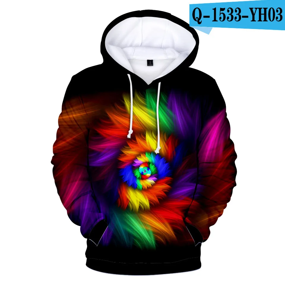 3D hoodies Для мужчин/для женщин Красочные Tie Dye толстовки Толстовка повседневное волшебный вихревой узор 3D пот Топы Crewneck Hoondie осень зима загрязнители - Цвет: 3D hoodies