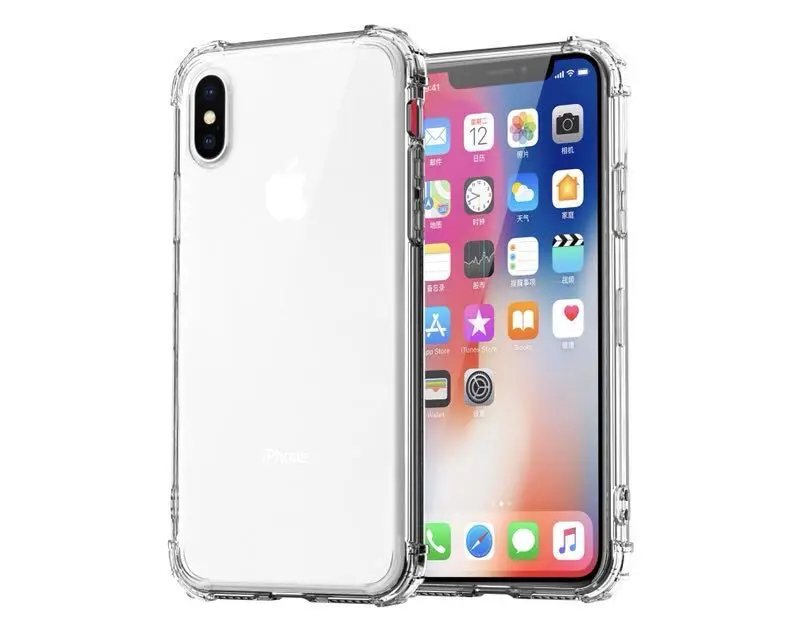 Модный прозрачный защитный прозрачный силиконовый чехол для телефона iPhone X XS XR XS Max 8 7 6 6S Plus противоударный бампер задняя крышка - Цвет: Transparent