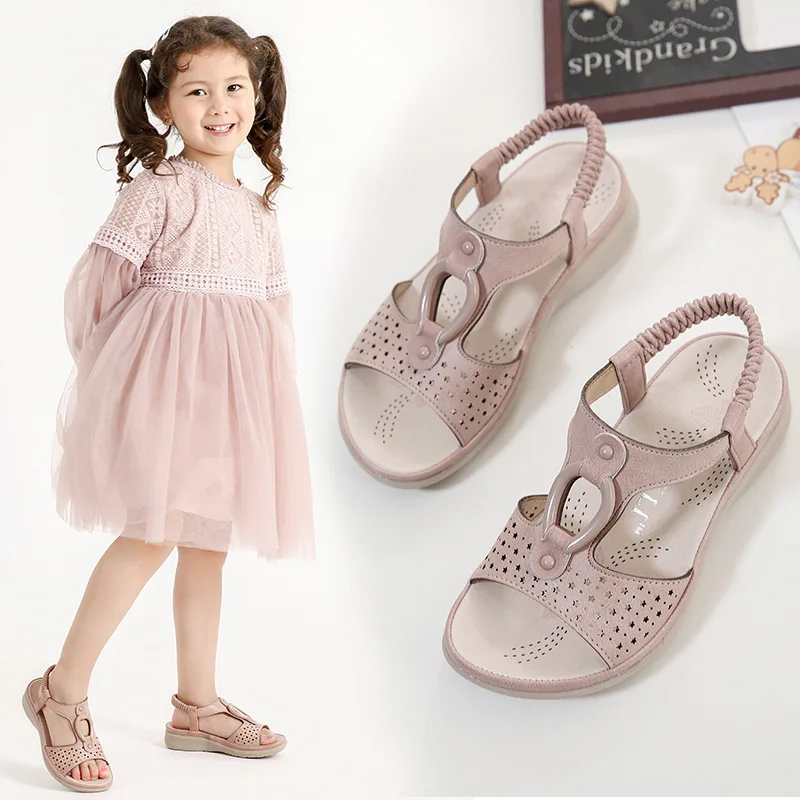 Summer 2020 New European Style Children Girls Sandals Bohemian Summer Kids Girl's Beach Shoes Wedge Sandals Princess