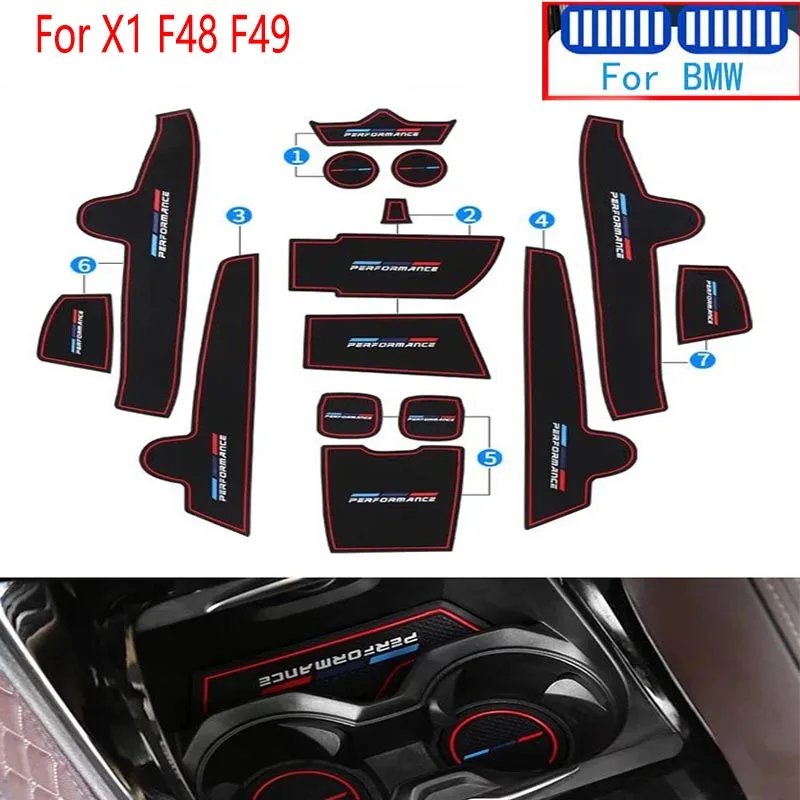 

Car Styling Door Groove Mat Gate Slot Cup Anti Slip Slot Mats Pads For Bmw X1 F48 F49 2016-2020 Performance M Power Cover