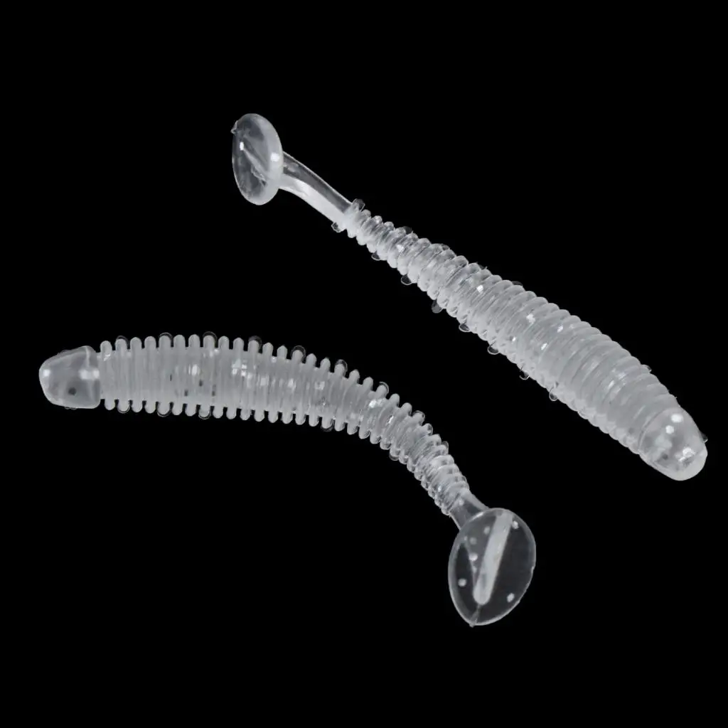 16PCS Worm Fishing Lures Fake Lures Artificial Baits Soft Crank Baits T-tail Fish Tackle Lures for Beginners Anglers 
