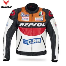 DUHAN Moto GP мотоцикл REPSOL гоночная кожаная куртка VS02 Цвет оранжевый