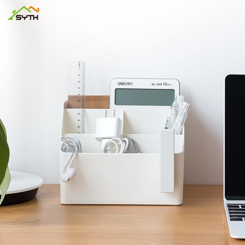 

Desktop plastic storage box multi-function five-grid storage consolidation box cosmetics remote control office storage box