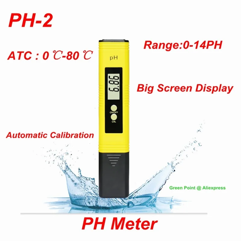 

PH-2 Pen-Type Automatic Three Points Calibration Portable PH Meter Potential Hydrogen Tester High Precision Used For Aquariums