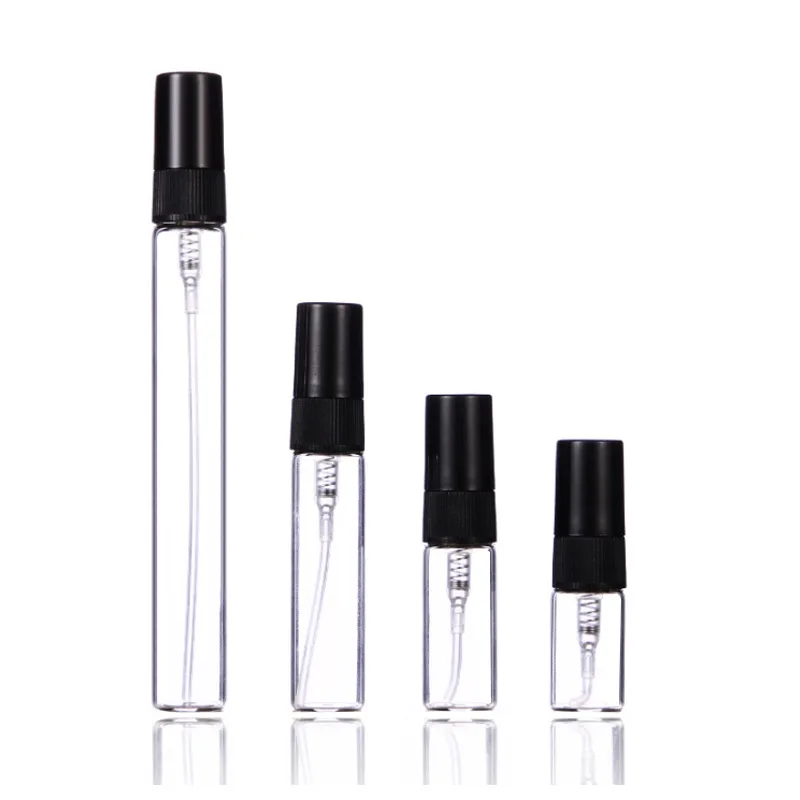 

50pcs/Lot 2ML 3ML 5ML 10ML Clear Perfume Atomizer Mini Sample Test Tube Bottle Thin Glass Vials Makeup Cosmetic Containers