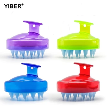 

4 Colors Massage Brush Handheld Silicone Scalp Shampoo Comb Mini Head Meridian Massage Wide Tooth Multi-function Massage Comb