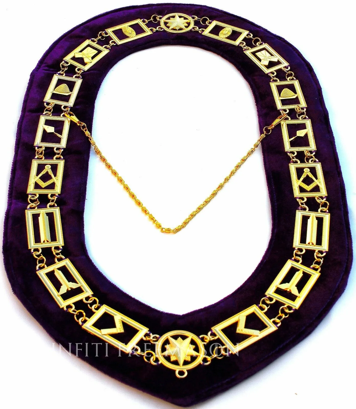 Freemasonry Grand Lodge Officer Metal Car Auto Emblem Mason Lodge Purple Enamel 