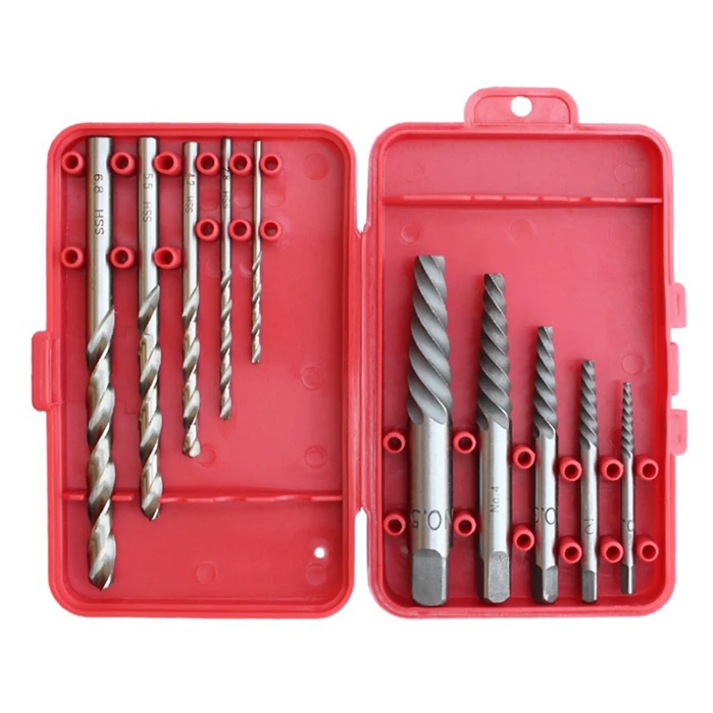 

10 Piece Drill Set Damaged Screw Extractor Set Puncher Tool Screw Removal Special Tool