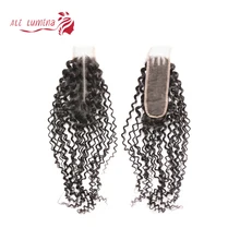 2x6 вьющиеся Ким k застежка человеческие волосы Закрытие Естественная Цвет бразильский вьющиеся кружева закрытие средняя часть Волосы remy