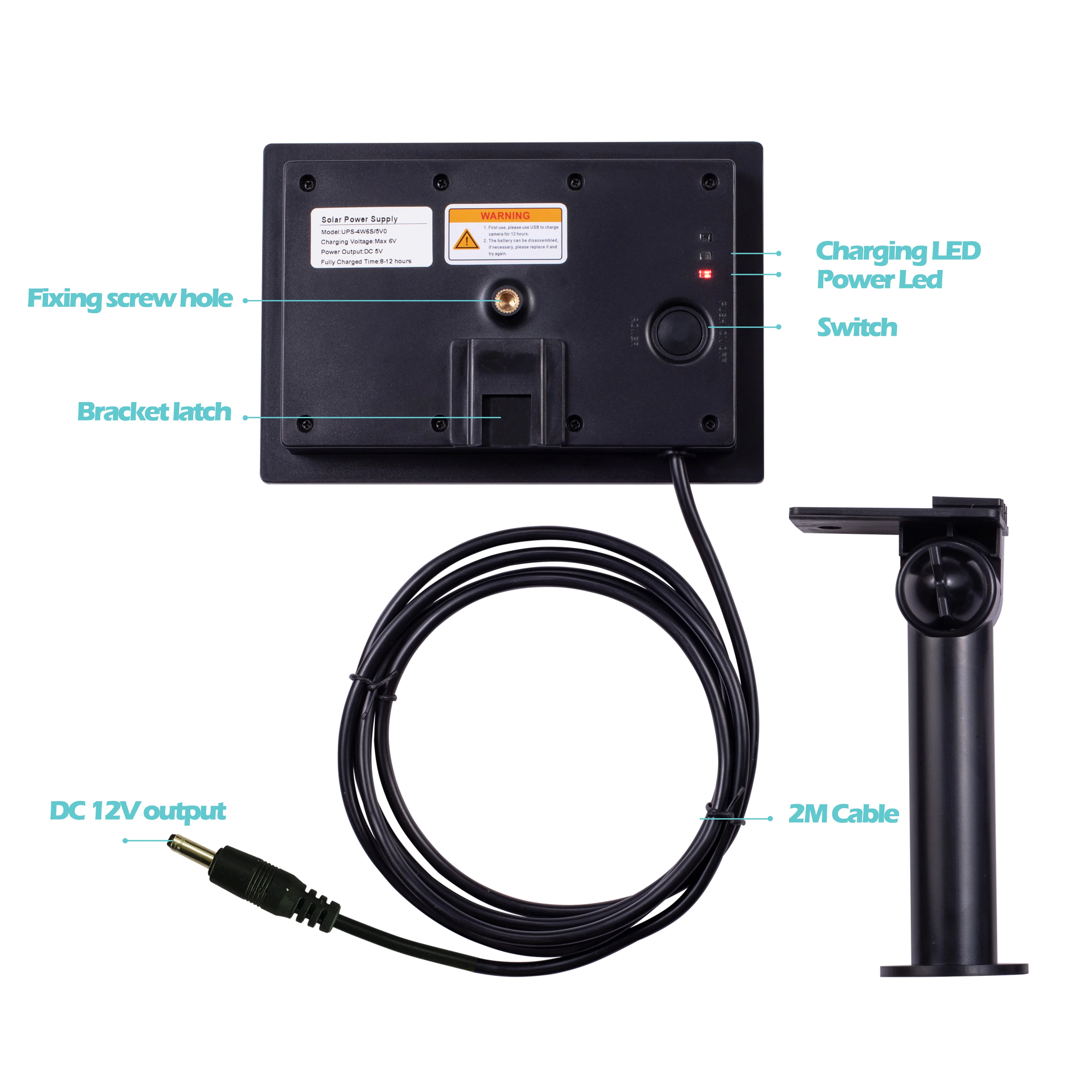 4W Waterproof Solar Panel For Hunting 4G Camera Built-in 18650