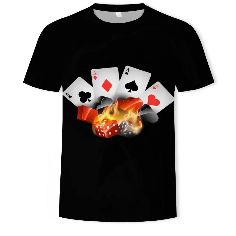 

New playing card 3D print t shirt Funny Pattern short sleeves T Shirts Casual men T-shirts Fashion tops Men Brand Clothing