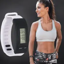 Унисекс силиконовый ремешок часы водонепроницаемые спортивные простые гибкие прочные электронные шагомер наручные часы