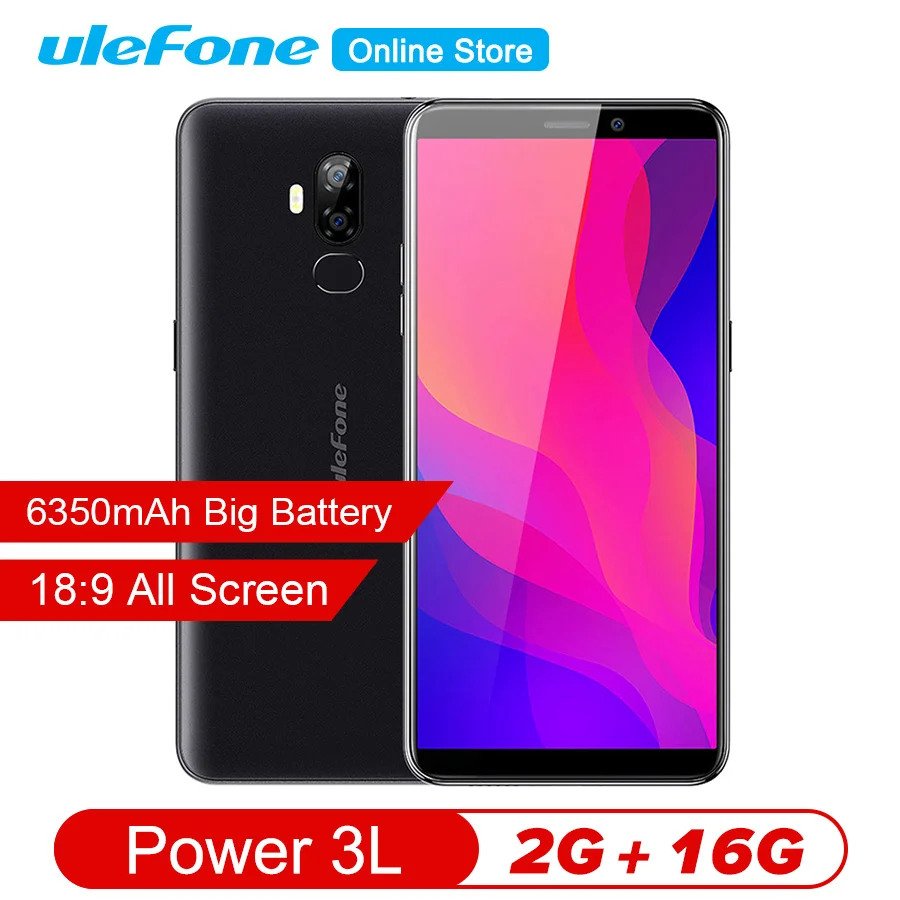 Ulefone Power 3L смартфон с 6-дюймовым дисплеем четырёхъядерным процессором MTK6739 ОЗУ 2 Гб