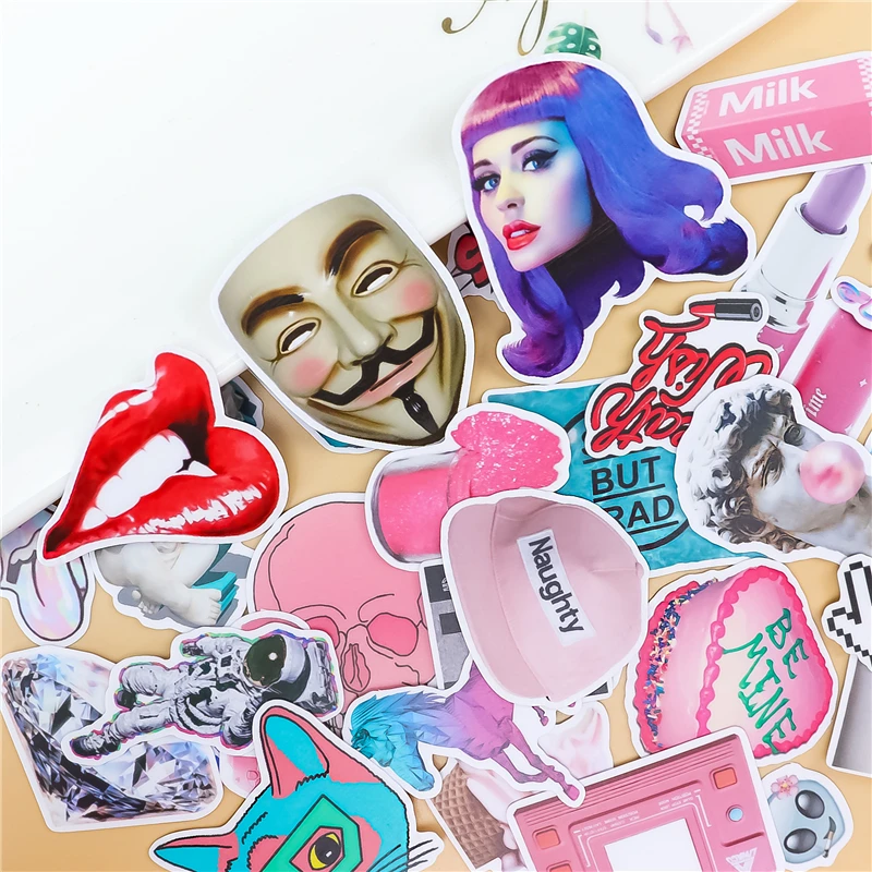 Наклейки 37 шт. наклейки с милыми рисунками аниме граффити панк водонепроницаемая