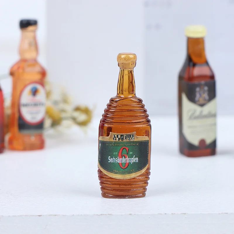 10Pcs/lot 1:12 Dollhouse Miniature Drinks Wine Model Doll Kitchen Food Accessories