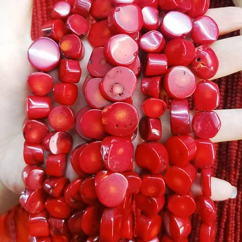 

Synthetic coral loose beads Coral conforming beads Red coral irregular shape DIY jewelry necklace bracelet accessories kg sales