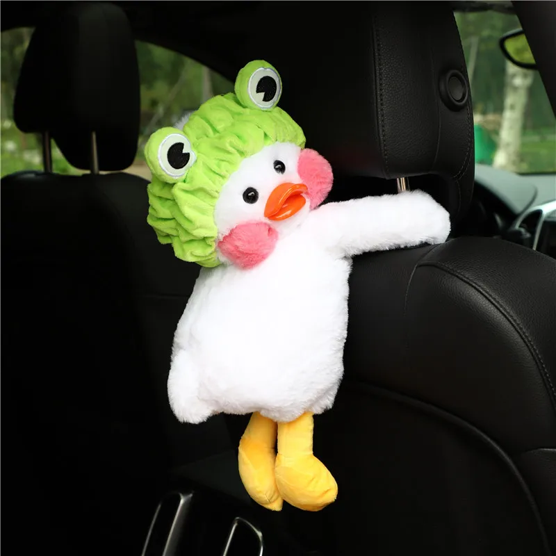 Car Cartoon Duck Animal Tissue Box Cute Tissue Bag Seat Back Paper Towel  Bags Car Accessories for Auto Organizer Goods Car Internal Decor 