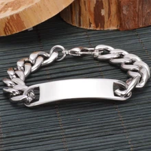 Новейший крутой мужской серебряный браслет из нержавеющей стали кубинский браслет цепочка ювелирный браслет-манжет модный полированный Гладкий 8,66"