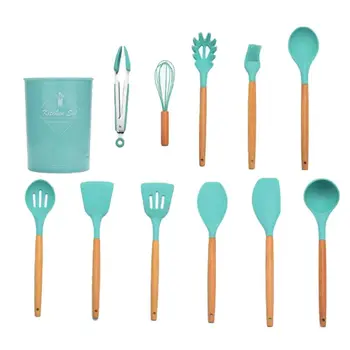 

11pcs/set Non-Stick Silicone Kitchen Utensils Spatula Spoon Cooking Tools Cookware Kitchenware Heat Resistant