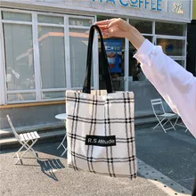 Raged Sheep Большая вместительная холщовая складная сумка для покупок с буквенным принтом винтажная сумка на плечо Экологичная женская модная сумка