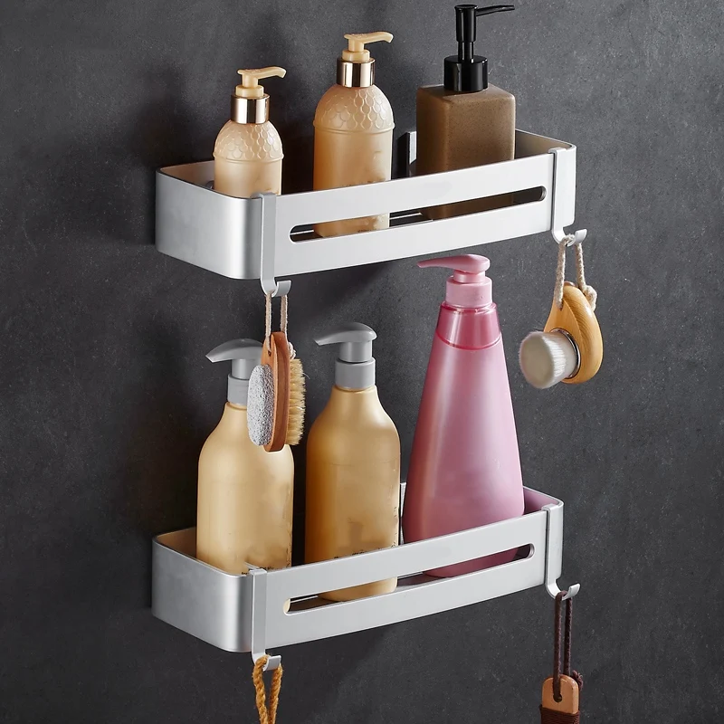 2 шт., космическая алюминиевая угловая полка для ванной комнаты, косметическая стойка, настенная стойка для хранения, стойка для полотенец для ванной, многофункциональная стойка для Хранения Туалетных Принадлежностей