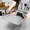 Stainless Steel Square Storage Tray Steaming Shallow Plates Dumplings Baking Dishes Kitchen Organizer 3
