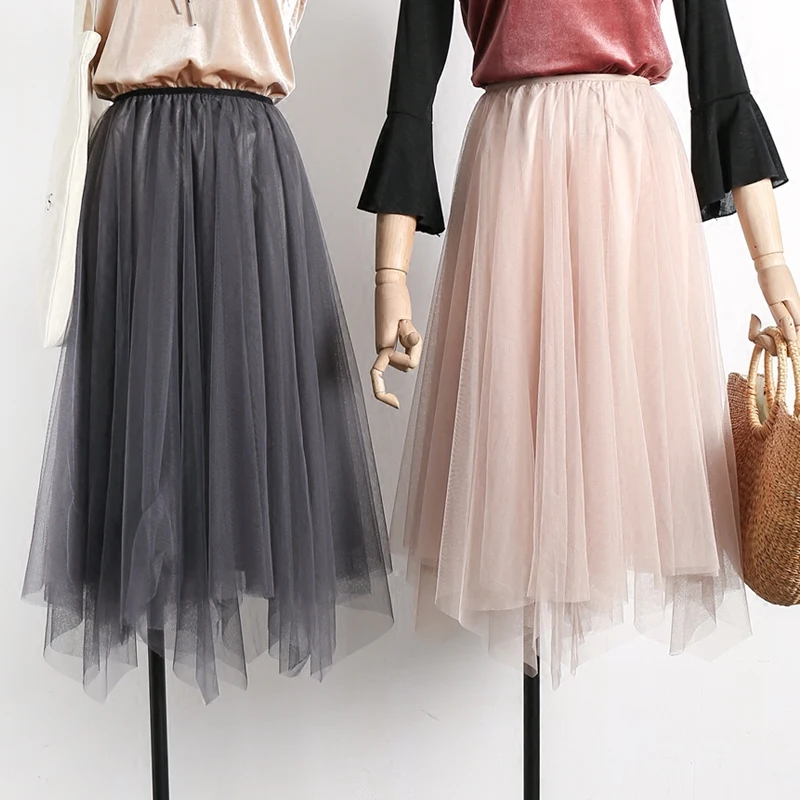 Юбка принцессы; необычная сетчатая юбка; Новинка года; длинная Плиссированная Юбка феи с высокой талией; Peng A