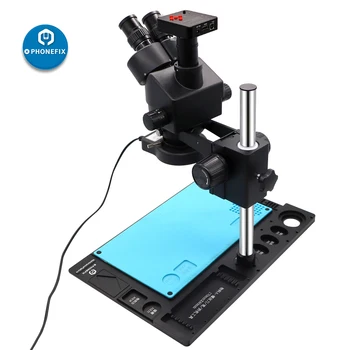 

7-45X Black Microscope Trinocular Stereo Microscope 38MP HDMI USB Digital Video Camera Microscope Phone Soldering Microscope Set