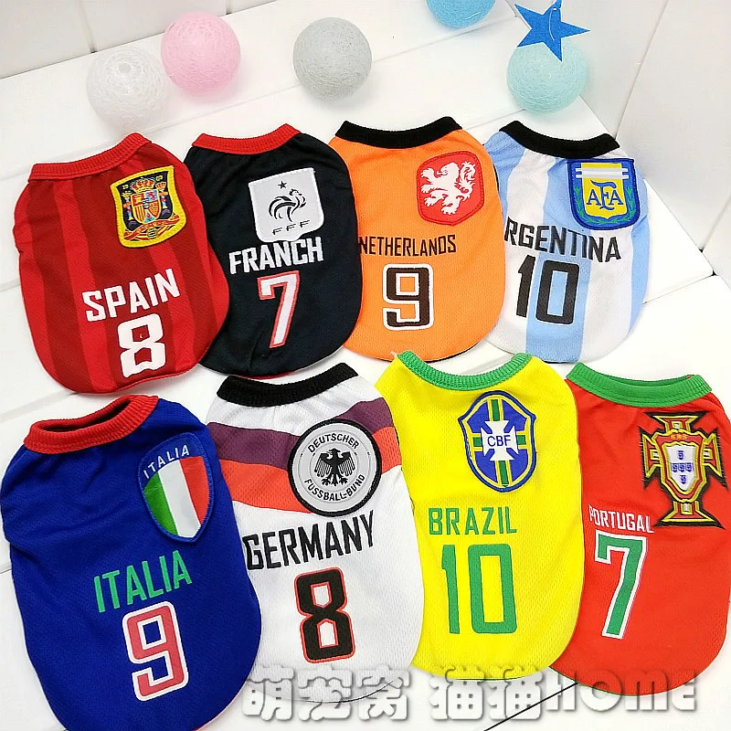 Football Jersey Teddy Clothes Summer Wear Thin Vest Pet Clothes Summer Mesh Dog Spring And Summer Pomeranian Cat