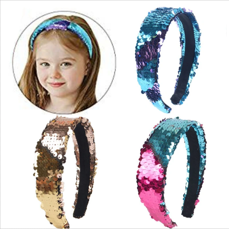 Explosive flip double-sided sequined headband headband headband hair accessories pop bracelet mermaid